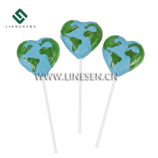 Love The Earth Shaped Lollipops Hard Candy