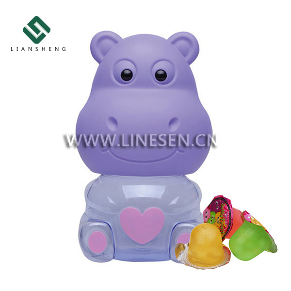 1395g New Fruity Jelly In Plastic Colorful Hippo Jar