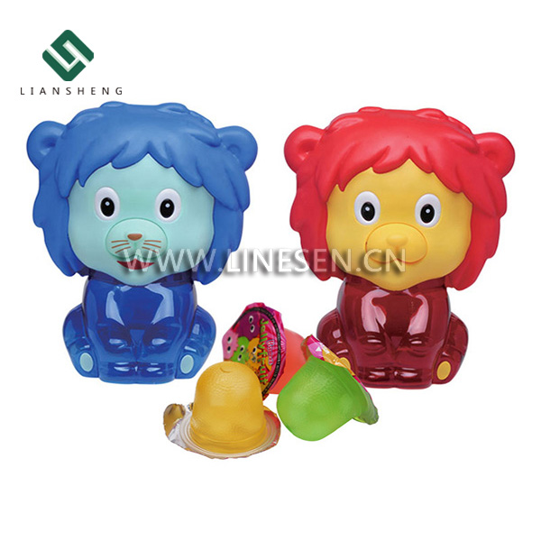 1395g Mini Fruity Cup Jelly In Plastic Colorful Lion Jar