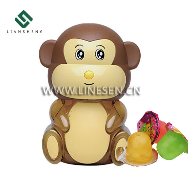 1050g Yummy Fruity Jelly In Plastic Cute Monkey Jar