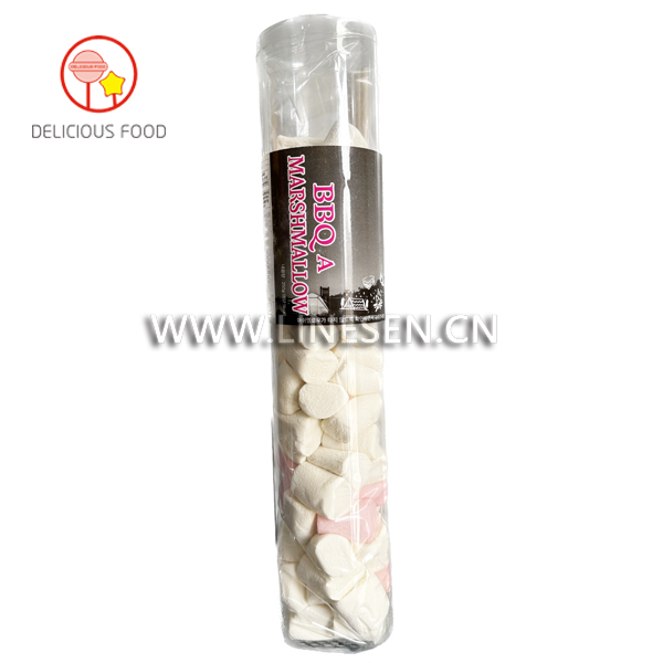 250G Pink And White BBQ Long Marshmallow